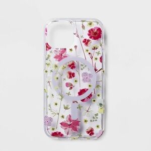 heyday Clear Phone Case with Pink and Red Floral Design